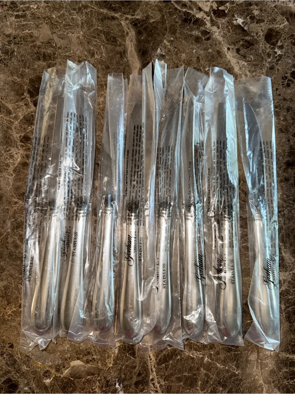GORHAM Meredith Stainless Flatware Place Setting, NWOB, Set of 8